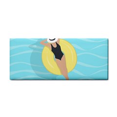 Lady In The Pool Hand Towel by Valentinaart