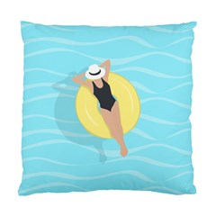 Lady In The Pool Standard Cushion Case (two Sides) by Valentinaart