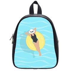 Lady In The Pool School Bag (small) by Valentinaart