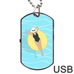 Lady in the pool Dog Tag USB Flash (Two Sides) Front