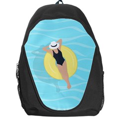 Lady In The Pool Backpack Bag by Valentinaart