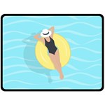 Lady in the pool Double Sided Fleece Blanket (Large)  80 x60  Blanket Front