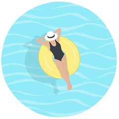 Lady In The Pool Wooden Bottle Opener (round)