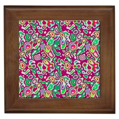 Red Green Spots                          Framed Tile by LalyLauraFLM