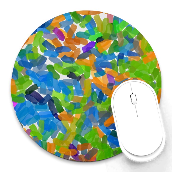 Paint brushes on a white background                           Round Mousepad