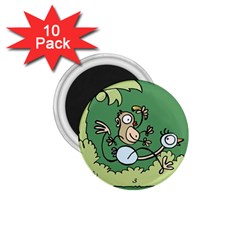 Ostrich Jungle Monkey Plants 1 75  Magnets (10 Pack)  by Bajindul