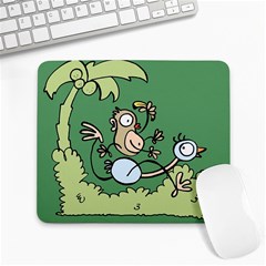 Ostrich Jungle Monkey Plants Large Mousepads by Bajindul