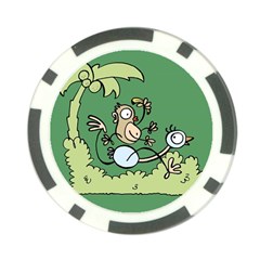 Ostrich Jungle Monkey Plants Poker Chip Card Guard (10 Pack) by Bajindul