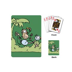 Ostrich Jungle Monkey Plants Playing Cards Single Design (mini) by Bajindul