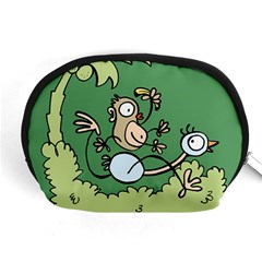 Ostrich Jungle Monkey Plants Accessory Pouch (medium) by Bajindul