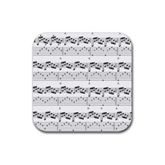 Notes Lines Music Rubber Coaster (square)  by Mariart