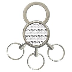 Notes Lines Music 3-ring Key Chain by Mariart