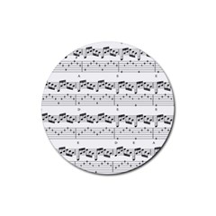 Notes Lines Music Rubber Coaster (round)  by Mariart