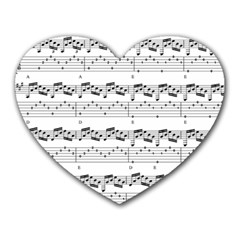 Notes Lines Music Heart Mousepads by Mariart