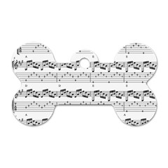 Notes Lines Music Dog Tag Bone (one Side) by Mariart