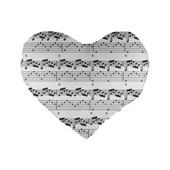 Notes Lines Music Standard 16  Premium Flano Heart Shape Cushions by Mariart