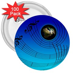 Music Reble Sound Concert 3  Buttons (100 Pack)  by HermanTelo