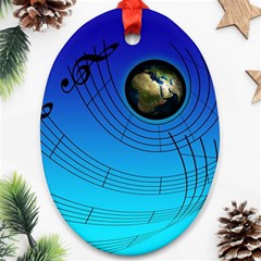 Music Reble Sound Concert Oval Ornament (two Sides)