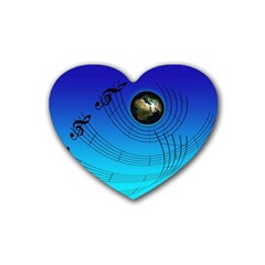 Music Reble Sound Concert Rubber Coaster (heart)  by HermanTelo