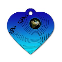 Music Reble Sound Concert Dog Tag Heart (one Side) by HermanTelo