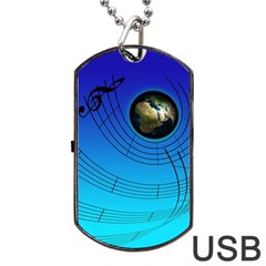 Music Reble Sound Concert Dog Tag Usb Flash (one Side)