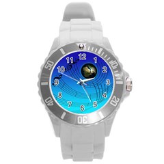 Music Reble Sound Concert Round Plastic Sport Watch (l) by HermanTelo