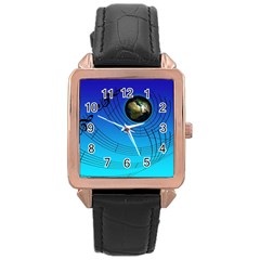 Music Reble Sound Concert Rose Gold Leather Watch 