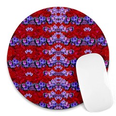 Flowers So Small On A Bed Of Roses Round Mousepads by pepitasart