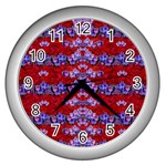 Flowers So Small On A Bed Of Roses Wall Clock (Silver) Front