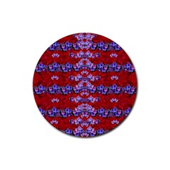 Flowers So Small On A Bed Of Roses Rubber Coaster (round)  by pepitasart