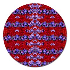 Flowers So Small On A Bed Of Roses Magnet 5  (round) by pepitasart