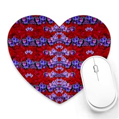 Flowers So Small On A Bed Of Roses Heart Mousepads by pepitasart