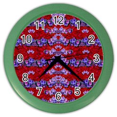 Flowers So Small On A Bed Of Roses Color Wall Clock by pepitasart