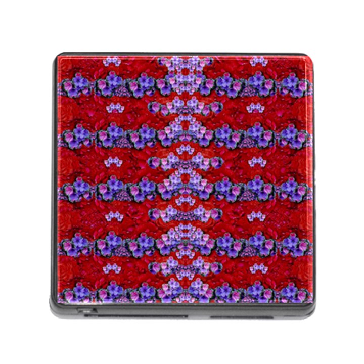 Flowers So Small On A Bed Of Roses Memory Card Reader (Square 5 Slot)