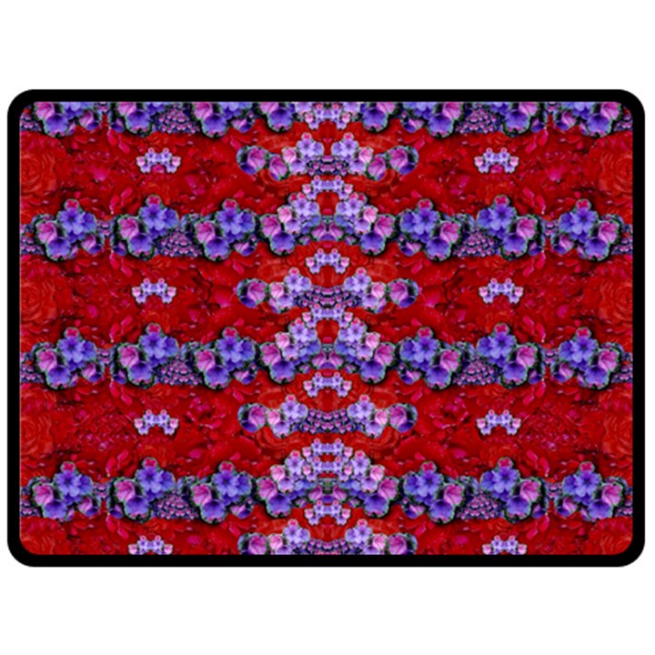 Flowers So Small On A Bed Of Roses Fleece Blanket (Large) 