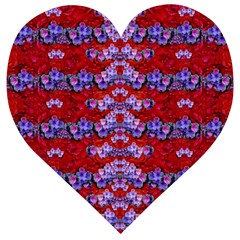 Flowers So Small On A Bed Of Roses Wooden Puzzle Heart by pepitasart