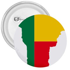 Benin Africa Borders Country Flag 3  Buttons by Sapixe