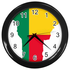 Benin Africa Borders Country Flag Wall Clock (black)