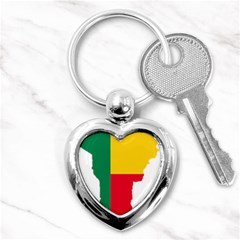 Benin Africa Borders Country Flag Key Chain (heart) by Sapixe