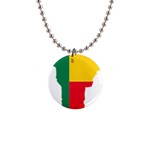 Benin Africa Borders Country Flag 1  Button Necklace Front