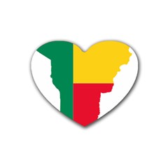 Benin Africa Borders Country Flag Heart Coaster (4 Pack)  by Sapixe