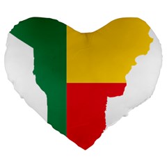 Benin Africa Borders Country Flag Large 19  Premium Heart Shape Cushions by Sapixe