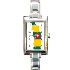 Togo Flag Map Geography Outline Rectangle Italian Charm Watch by Sapixe