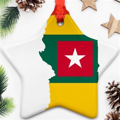 Togo Flag Map Geography Outline Ornament (star) by Sapixe