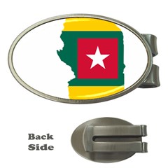 Togo Flag Map Geography Outline Money Clips (oval)  by Sapixe