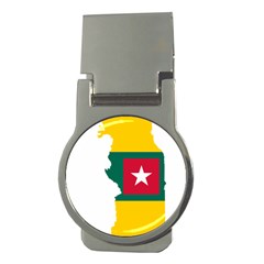 Togo Flag Map Geography Outline Money Clips (round)  by Sapixe