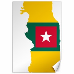 Togo Flag Map Geography Outline Canvas 12  X 18  by Sapixe