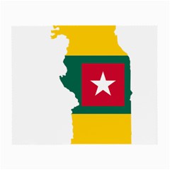 Togo Flag Map Geography Outline Small Glasses Cloth (2 Sides) by Sapixe