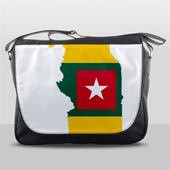 Togo Flag Map Geography Outline Messenger Bag by Sapixe