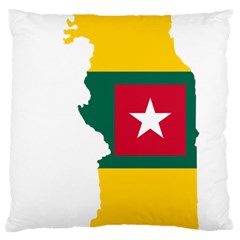 Togo Flag Map Geography Outline Large Cushion Case (two Sides) by Sapixe